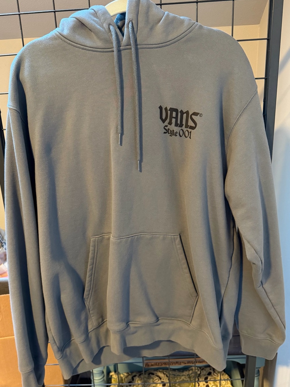 Vans Men's Gray Blue Hoodie Sweatshirt - Size L
